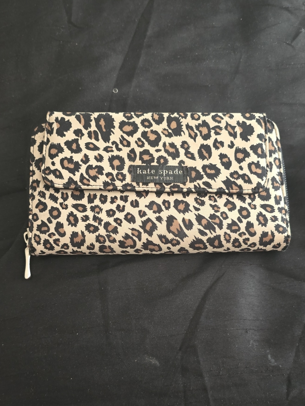 kate spade Leopard Print Zip Wallet in Beige and Brown